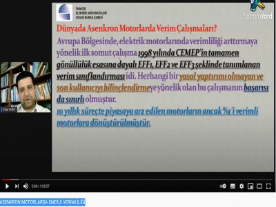 ÇEVRİMİÇİ SEMİNER :ASENKRON MOTORLARDA ENERJİ VERİMLİLİĞİ