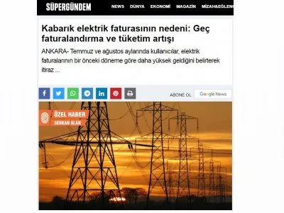KABARIK ELEKTRİK FATURASININ NEDENİ: GEÇ FATURALANDIRMA VE TÜKETİM ARTIŞI (SUPERGUNDEM.COM)