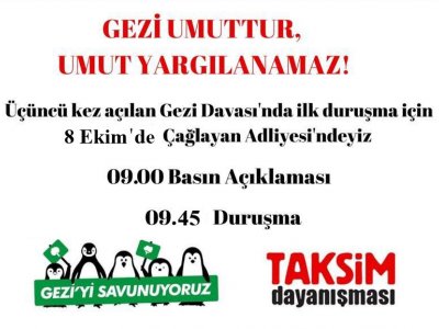 GEZİ UMUTTUR UMUT YARGILANAMAZ!