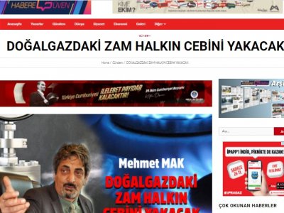 DOĞALGAZDAKİ ZAM HALKIN CEBİNİ YAKACAK BASIN AÇIKLAMASI