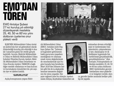 EMO`DAN TÖREN (ANTALYA EKSPRES - 08.12.2021)