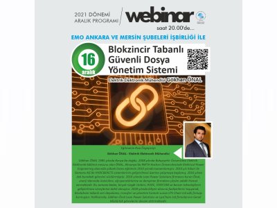 `BLOKZİNCİR TABANLI GÜVENLİ DOSYA YÖNETİM SİSTEMİ` BAŞLIKLI WEBINAR GERÇEKLEŞECEK