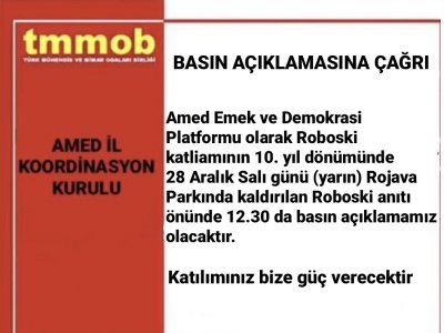 AMED EMEK VE DEMOKRASİ PLATFORMUNDAN BASIN AÇIKLAMASINA ÇAĞRI..