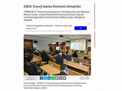 EMO: ENERJİ KAMU HİZMETİ OLMALIDIR KAYNAK: EMO: ENERJİ KAMU HİZMETİ OLMALIDIR  (ENERJİGUNLUGU.NET)