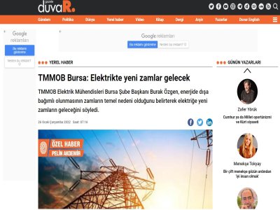 TMMOB BURSA: ELEKTRİKTE YENİ ZAMLAR GELECEK