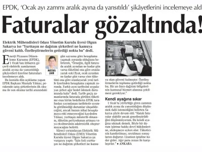FATURALAR GÖZALTINDA! (CUMHURİYET)