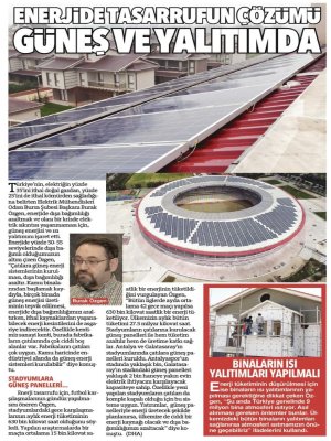 ENERJİDE TASARRUFUN ÇÖZÜMÜ GÜNEŞ VE YALITIMDA