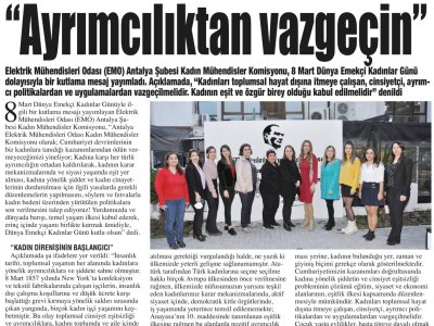 AYRIMCILIKTAN VAZGEÇİN (AKDENİZ GERÇEK-08.03.2022)