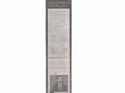 `ÖZELLEŞTİRMELER DURDURULMALI` YENİGÜN GAZETESİ 4 HAZİRAN 2022 CUMARTESİ