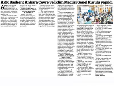 AKK BAŞKENT ANKARA ÇEVRE VE İKLİM MECLİSİ GENEL KURULU YAPILDI (GÜÇLÜ ANADOLU, 8.6.2002)