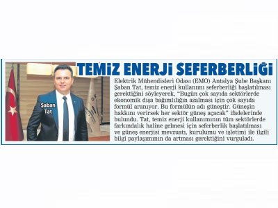 TEMİZ ENERJİ SEFERBERLİĞİ (POSTA AKDENİZ-26.06.2022)