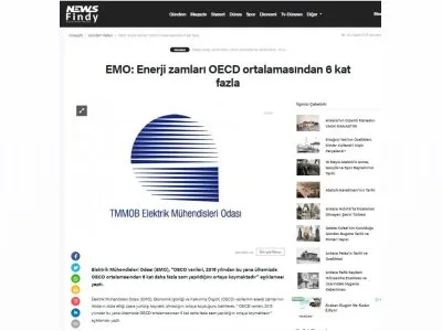 EMO: ENERJİ ZAMLARI OECD ORTALAMASINDAN 6 KAT FAZLA (NEWSFİNDY.COM)