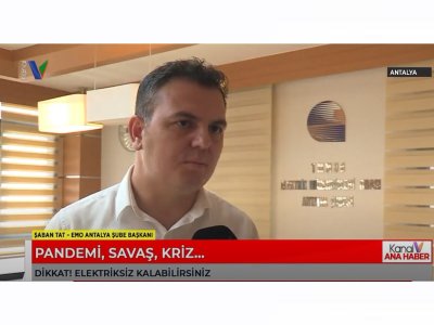 ŞUBE BAŞKANIMIZ ŞABAN TAT, KANAL V TV`DE AÇIKLAMALARDA BULUNDU.