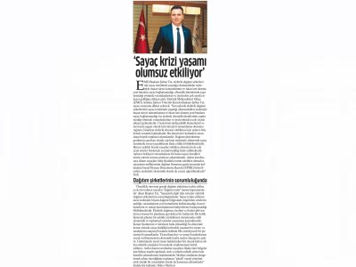 `SAYAÇ KRİZİ YAŞAMI OLUMSUZ ETKİLİYOR` (AKDENİZ MANŞET - 16.08.2022)