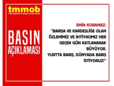 DAHA DA GEÇ OLMADAN YURTTA BARIŞ, DÜNYADA BARIŞ İSTİYORUZ!