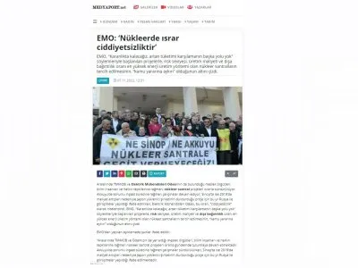 EMO: NÜKLEERDE ISRAR CİDDİYETSİZLİKTİR (MEDYAPORT.NET)