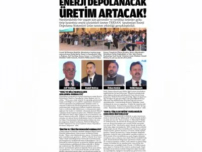 ENERJİ DEPOLANACAK ÜRETİM ARTACAK! (YENİ HABER KONYA GAZETESİ, 22.11.2022)