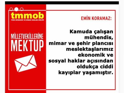 KAMUDA ÇALIŞAN MÜHENDİS, MİMAR VE ŞEHİR PLANCILARININ ÖZLÜK HAKLARI VE EKONOMİK TALEPLERİ İLE İLGİLİ HAZIRLANAN KANUN TEKLİFLERİ MİLLETVEKİLLERİNE İLETİLDİ