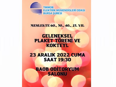 MESLEKTE 60, 50, 40 VE 25. YIL : PLAKET TÖRENİ VE KOKTEYL
