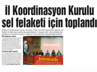 `İL KOORDİNASYON KURULU SEL FELAKETİ İÇİN TOPLANDI` (16.12.2022 - AKDENİZ MANŞET)