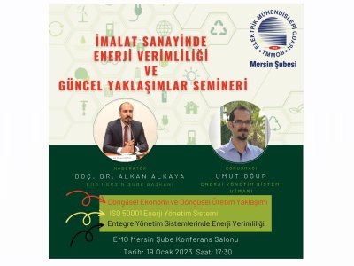 İMALAT SANAYİNDE ENERJİ VERİMLİLİĞİ VE GÜNCEL YAKLAŞIMLAR SEMİNERİ