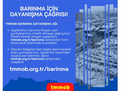 TMMOB BARINMA AĞI İÇİN ÇAĞRI!