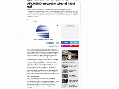 AFAD EMOUN YARDIM TALEBİNİ KABUL ETTİ (ANAYURTGAZETESİ.COM)