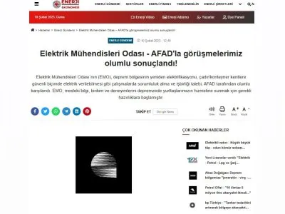 ELEKTRİK MÜHENDİSLERİ ODASI - AFAD`LA GÖRÜŞMELERİMİZ OLUMLU SONUÇLANDI! (ENERJİEKONOMİSİ.COM)