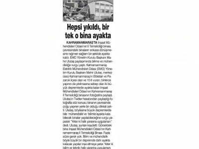 HEPSİ YIKILDI, BİR TEK O BİNA AYAKTA (GÜNBOYU)