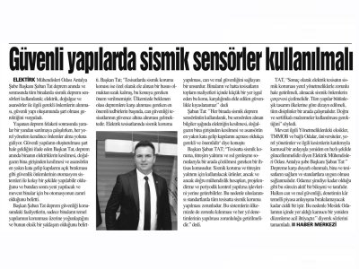 GÜVENLİ YAPILARDA SİSMİK SENSÖRLER KULLANILMALI (HÜRSES ANTALYA - 07.03.2023)