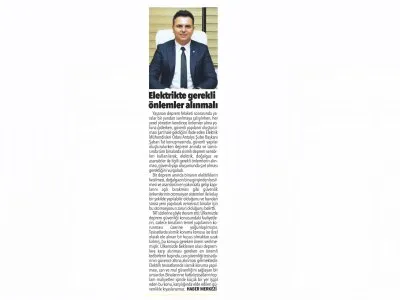 ELEKTRİKTE GEREKLİ ÖNLEMLER ALINMALI (ANTALYA YÜZYÜZE - 07.03.2023)
