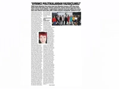 `AYRIMCI POLİTİKALARDAN VAZGEÇİLMELİ` (AKDENİZ GERÇEK - 08.03.2023)