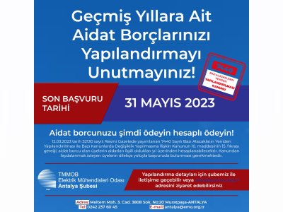 7440 SAYILI KANUN KAPSAMINDA ÜYE AİDAT BORÇ YAPILANDIRMALARINA İLİŞKİN AÇIKLAMA