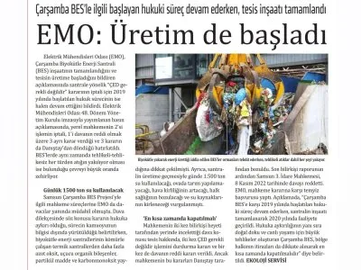 EMO: ÜRETİM DE BAŞLADI (YENİ YAŞAM)