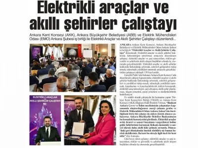 ELEKTRİKLİ ARAÇLAR VE AKILLI ŞEHİRLER ÇALIŞTAYI (KENT İÇİ TOPLU TAŞIMA GAZETESİ, 22.5.2023)