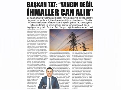 BAŞKAN TAT: `YANGIN DEĞİL İHMALLER CAN ALIR`(ANTALYA GÜNDEM-21.07.2023)