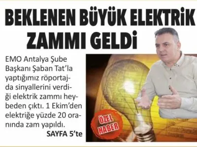 BEKLENEN BÜYÜK ELEKTRİK ZAMMI GELDİ (AKDENİZ GERÇEK-30.09.2023)