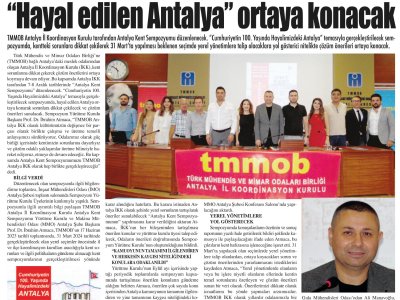 `HAYAL EDİLEN ANTALYA` ORTAYA KONACAK(11.10.2023-ANTALYA SON HABER)
