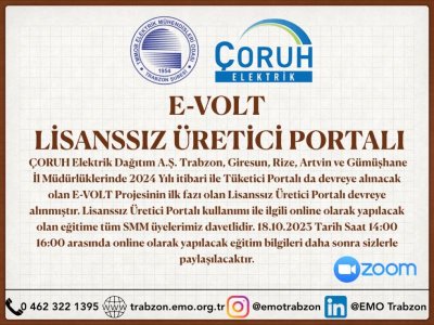 E-VOLT LİSANSSIZ ÜRETİCİ PORTALI HAKKINDA