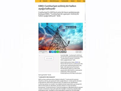 EMO: CUMHURİYET EZİLMİŞ BİR HALKIN AYAĞA KALKIŞIDIR (ENERJİGUNLUGU.NET)