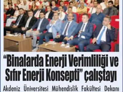BİNALARDA ENERJİ VERİMLİLİĞİ VE SIFIR ENERJİ KONSEPTİ CALIŞTAYI (ANTALYA SON HABER-31.10.2023)