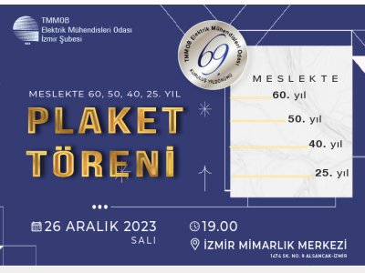 MESLEKTE 60, 50, 40 VE 25. YIL : <B>PLAKET TÖRENİ</B>