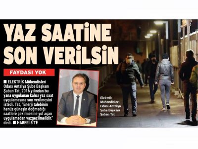YAZ SAATİNE SON VERİLSİN (ANTALYA KÖRFEZ-20.12.2023)