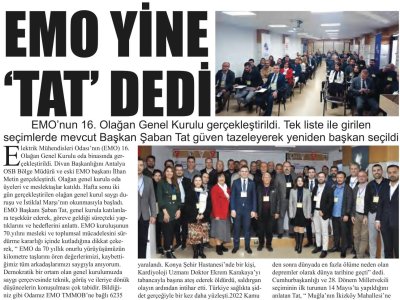 EMO YİNE TAT DEDİ (	ANTALYA GÜNDEM-15.01.2024)