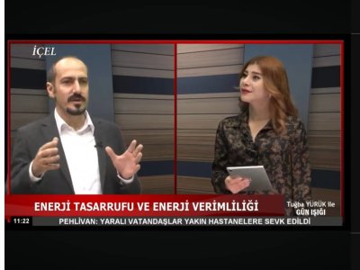 EMO MERSİN ŞUBE YÖNETİM KURULU BAŞKANIMIZ  DOÇ. DR. ALKAN ALKAYA ENERJİ TASARRUFU HAFTASINDA ENERJİ TASARRUFU VE ENERJİNİN VERİMLİ KULLANIMI İLE İLGİLİ SUN RTV / İÇEL TV ORTAK YAYİNİNDA TUĞBA YÜRÜK  İLE GÜN IŞIĞI PROGRAMINA KONUK OLDU