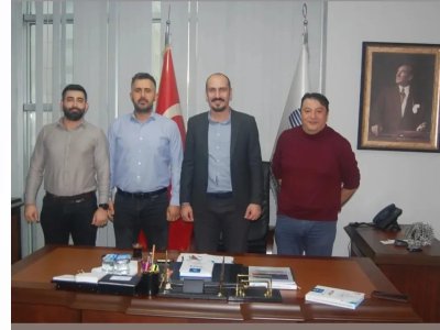 MERSİN ÜNİVERSİTESİ TEKNİK BİLİMLER MESLEK YÜKSEKOKULU MÜDÜRÜ DOÇ. DR. SERTAÇ GÖKTAŞ, MÜDÜR YARDIMCILARI ÖĞR. GÖR. OĞUZ DERİN VE ÖĞR. GÖR. ERAY MERT TEKİN ŞUBE BAŞKANIMIZ DOÇ. DR. ALKAN ALKAYA`YI MAKAMINDA ZİYARET ETTİ.