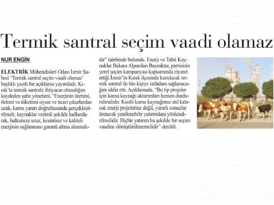 TERMİK SANTRAL SEÇİM VAADİ OLAMAZ (İLKSES)