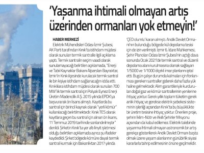 YAŞANMA İHTİMALİ OLMAYAN ARTIŞ ÜZERİNDEN ORMANLARI YOK ETMEYİN! (YENİ GÜN)