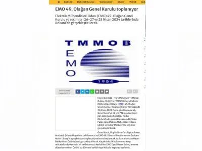 EMO 49. OLAĞAN GENEL KURULU TOPLANIYOR  (ENERJİGUNLUGU.NET)
