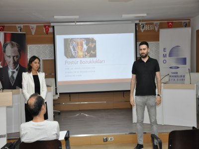 İŞ YERİNDE POSTÜR BOZUKLUKLARINA BAKIŞ VE ÇÖZÜM ÖNERİLERİ SEMİNERİ DÜZENLENDİ